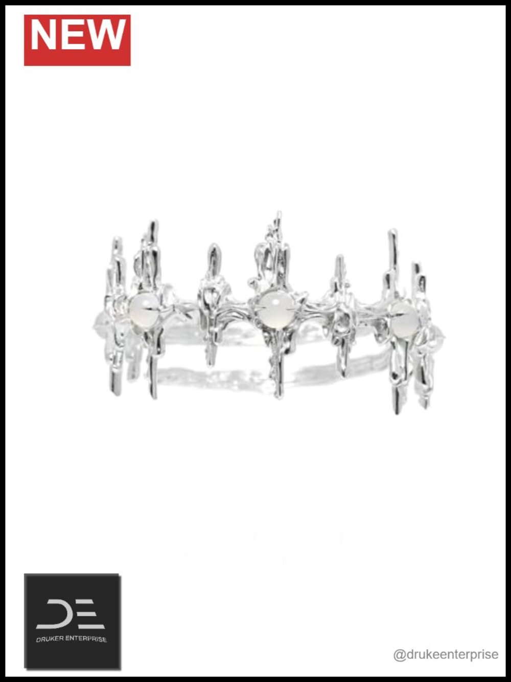 Silver Statement Gemstone Upper Arm Bracelet, Fashion Cuff Jewelry for Women